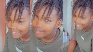 Lady awed as she meets girl with natural blue eyes, video melts hearts