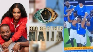 BBNaija: "This marriage go last" - Viewer says as Kellyrae lifts wife, Kassia after sack race, water game victory