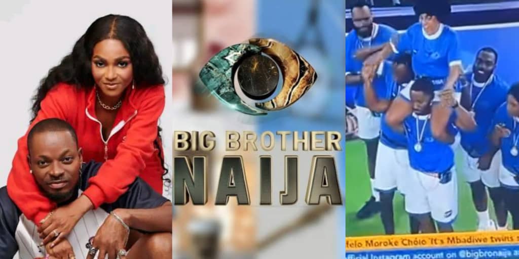 BBNaija: "This marriage go last" - Viewer says as Kellyrae lifts wife, Kassia after sack race, water game victory