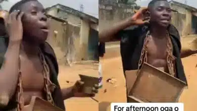 Nigerian man forced to dance, sing, and ring bell after being caught stealing