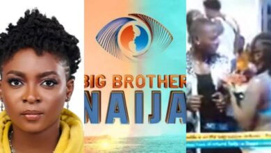 BBNaija: Moment DJ Flo attempts to feed married housemate, Kellyrae chicken, but he rejects it