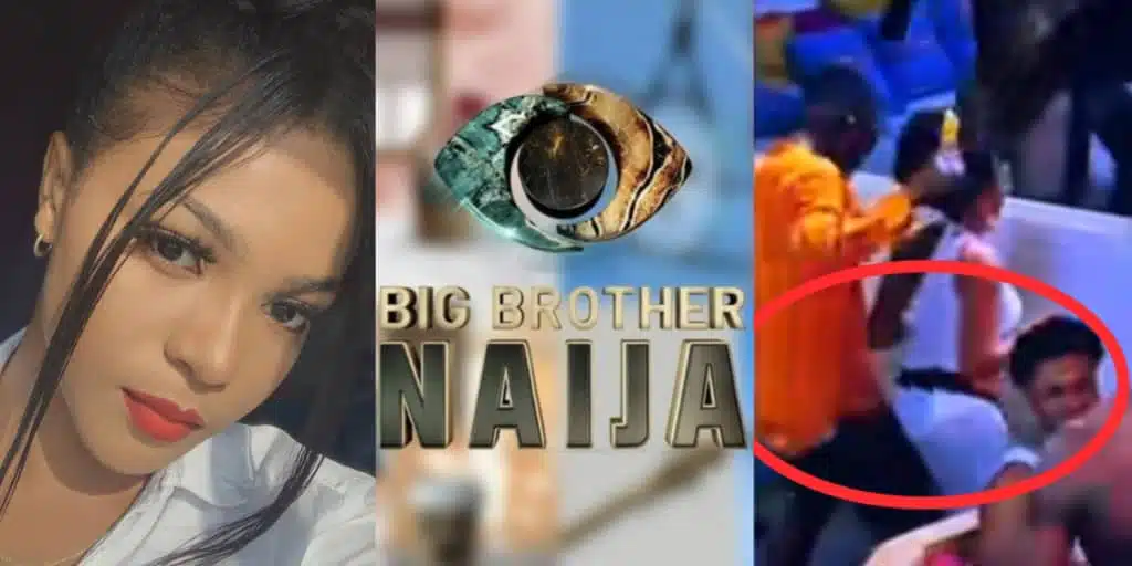 BBNaija: Married housemate, Kassia rocks Toby Forge with her body at Thursday night party