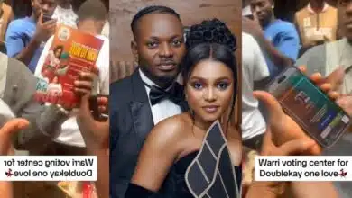 BBNaija: "The money is married" - Nigerians storm voting center en masse to vote for Kassia and Kellyrae