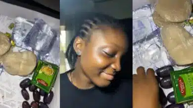 Nigerian lady causes buzz as boyfriend gifts her pure water, Maggi, groundnut oil on Girlfriend's Day