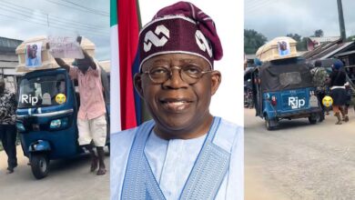 Nigerian protesters spark outrage with President Bola Tinubu's photo on coffin