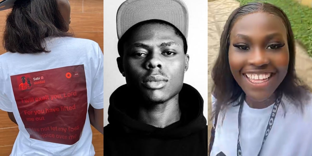 Nigerian lady pays tribute to late singer, Mohbad with customized T-shirts as she graduates from university