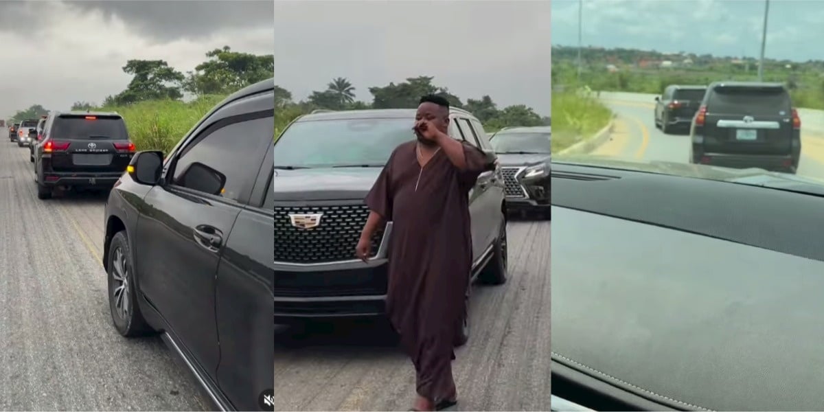 Cubana Chief Priest raises eyebrows as he storms hometown in massive convoy