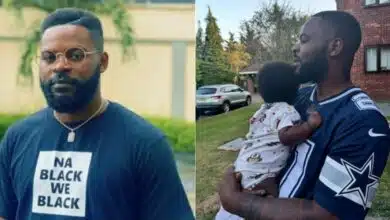 Falz stuns fans as he shares photo of him carrying a child