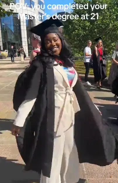 Nigerian lady over the moon as she bags Master’s degree at 21