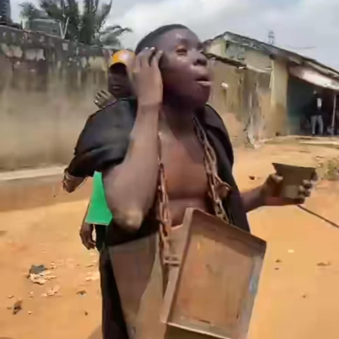 Nigerian man forced to dance, sing, and ring bell after being caught stealing