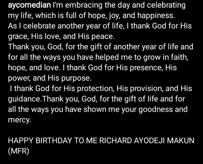 AY Makun pens gratitude message as he celebrates his 53rd birthday