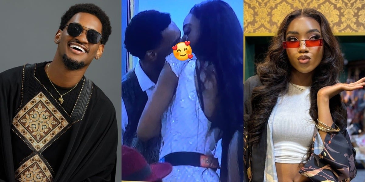 BBNaija S9: Moment Topher and Anita share their first kiss