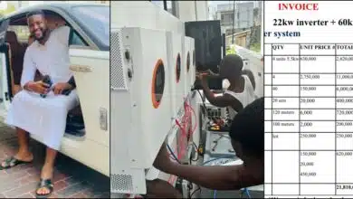 Man spends N21.8M to install solar after spending N200K on grid electricity in 4 days