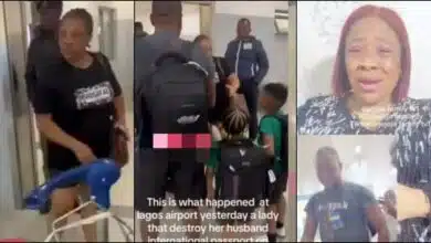 Lady who tore husband's passport at airport breaks silence