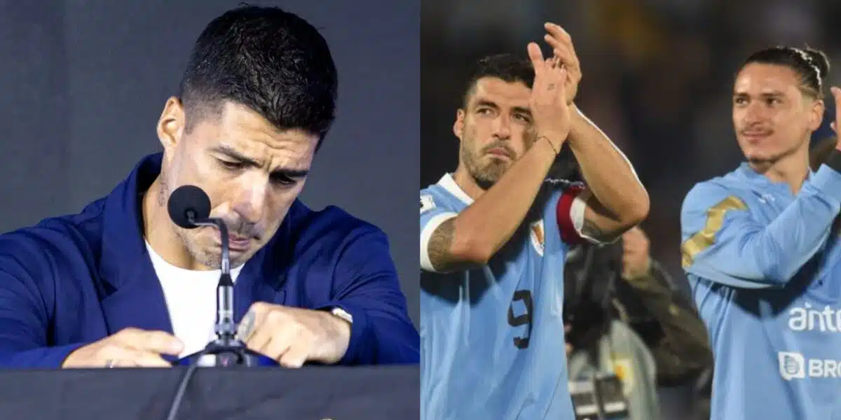 Luis Suarez in tears as he announces retirement from international football