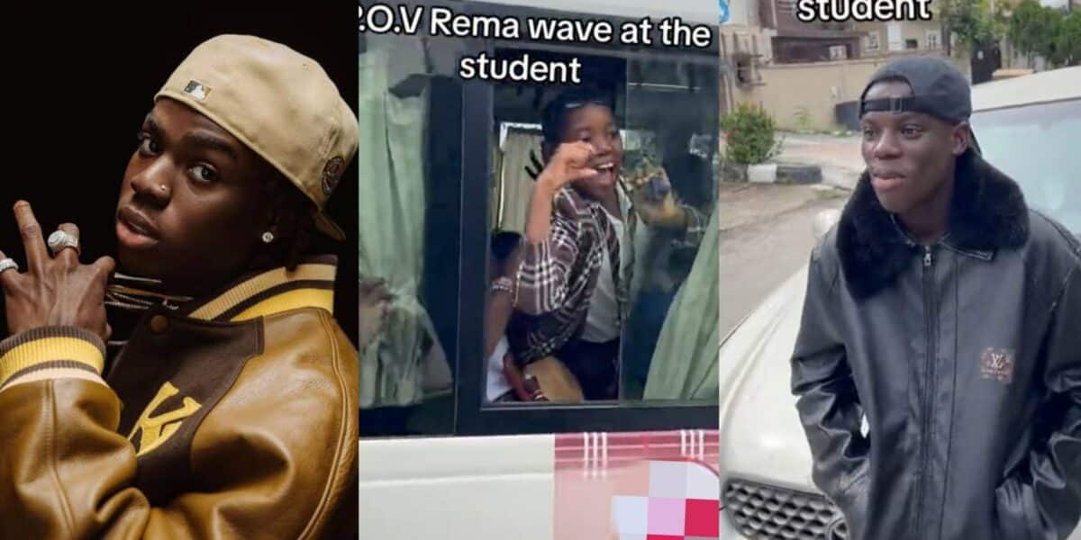 Moment kids go gaga as they mistake Rema's lookalike for the singer