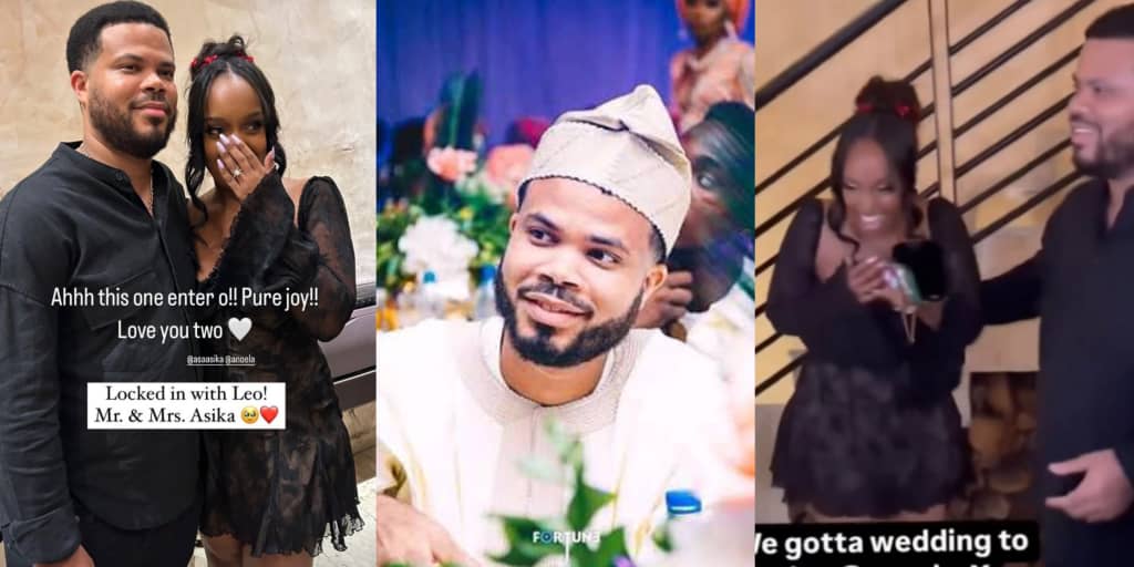 Davido's manager, Asa Asika, proposes to girlfriend, Leona Adesanya