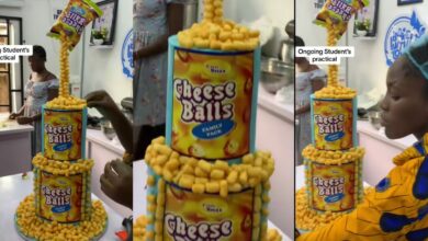 14-year-old baker wows social media with cheese balls cake