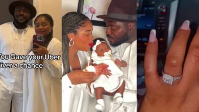 Nigerian lady welcomes baby months after engagement to uber driver