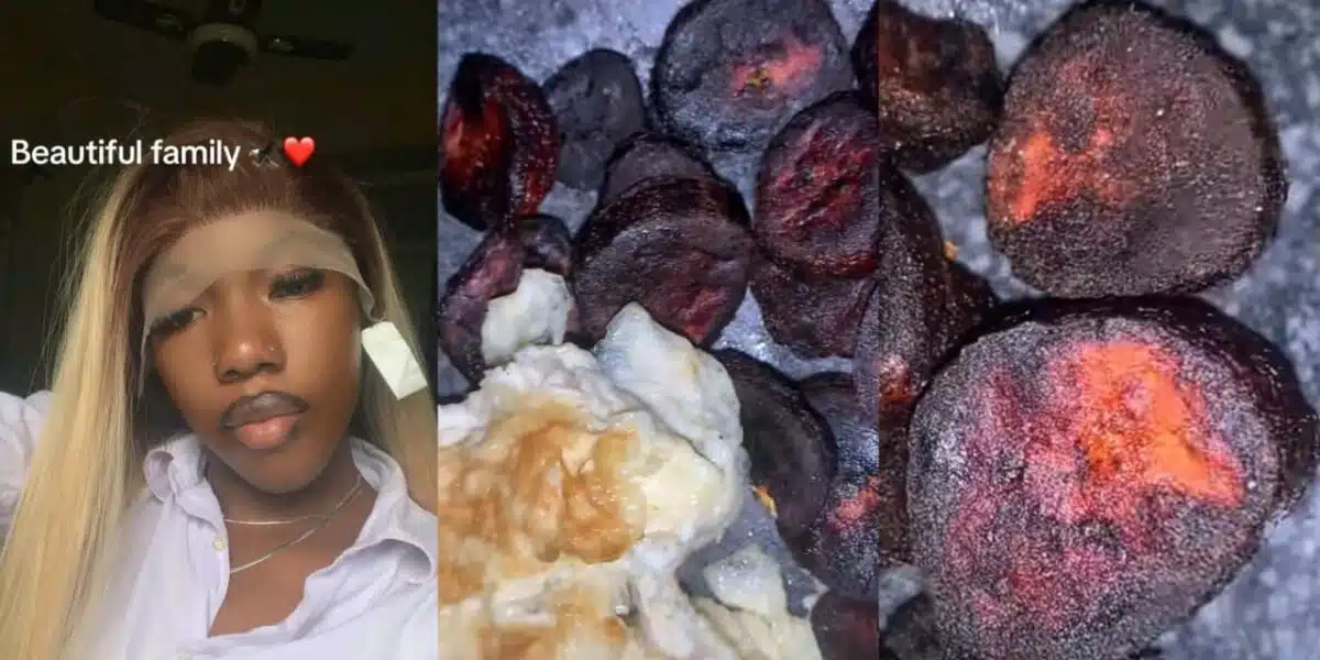 Nigerian lady flaunts plantains and eggs she made for boyfriend’s mother