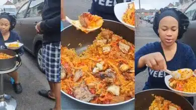 Nigerian woman sells swallow, banga rice for £10 per plate in the UK