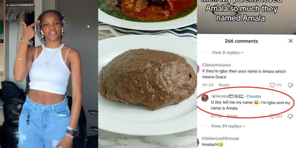 Nigerian lady brags about her unique name, Amala, inspired by her parents' love for the dish