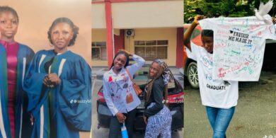 Nigerian lady signs out of university, holds shirt in tribute to late coursemate