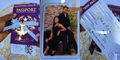 Couple’s unique passport-inspired wedding invitation card hits the internet, blows people away