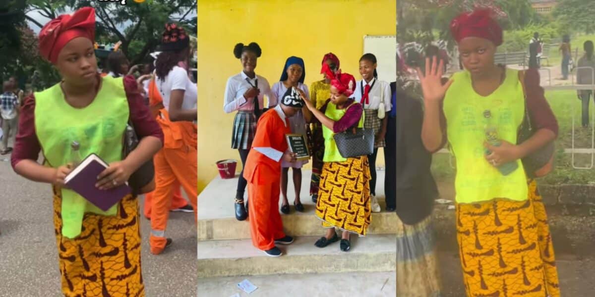 Nigerian student dresses as 'chosen member' on costume day, school scene goes viral