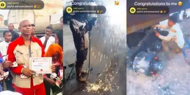 Man celebrates freedom from welding apprenticeship