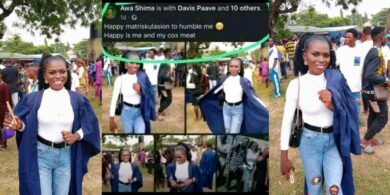 Lady breaks the internet as she celebrates matriculation with improper English