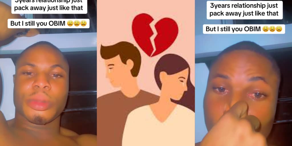 Man shares video of himself crying after breakup with girlfriend of 3 years, says he still loves her