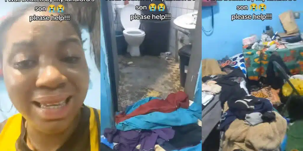 Lady in tears as landlord's son allegedly harass her over malfunctioning toilet, despite ₦300k payment