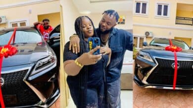 Nigerian woman expresses love for husband as she gifts him Lexus SUV for his birthday