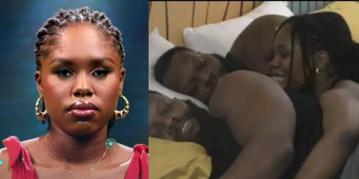 BBNaija: Moment Chizoba attempts cuddling Mbadiwe Twins at once sparks reactions