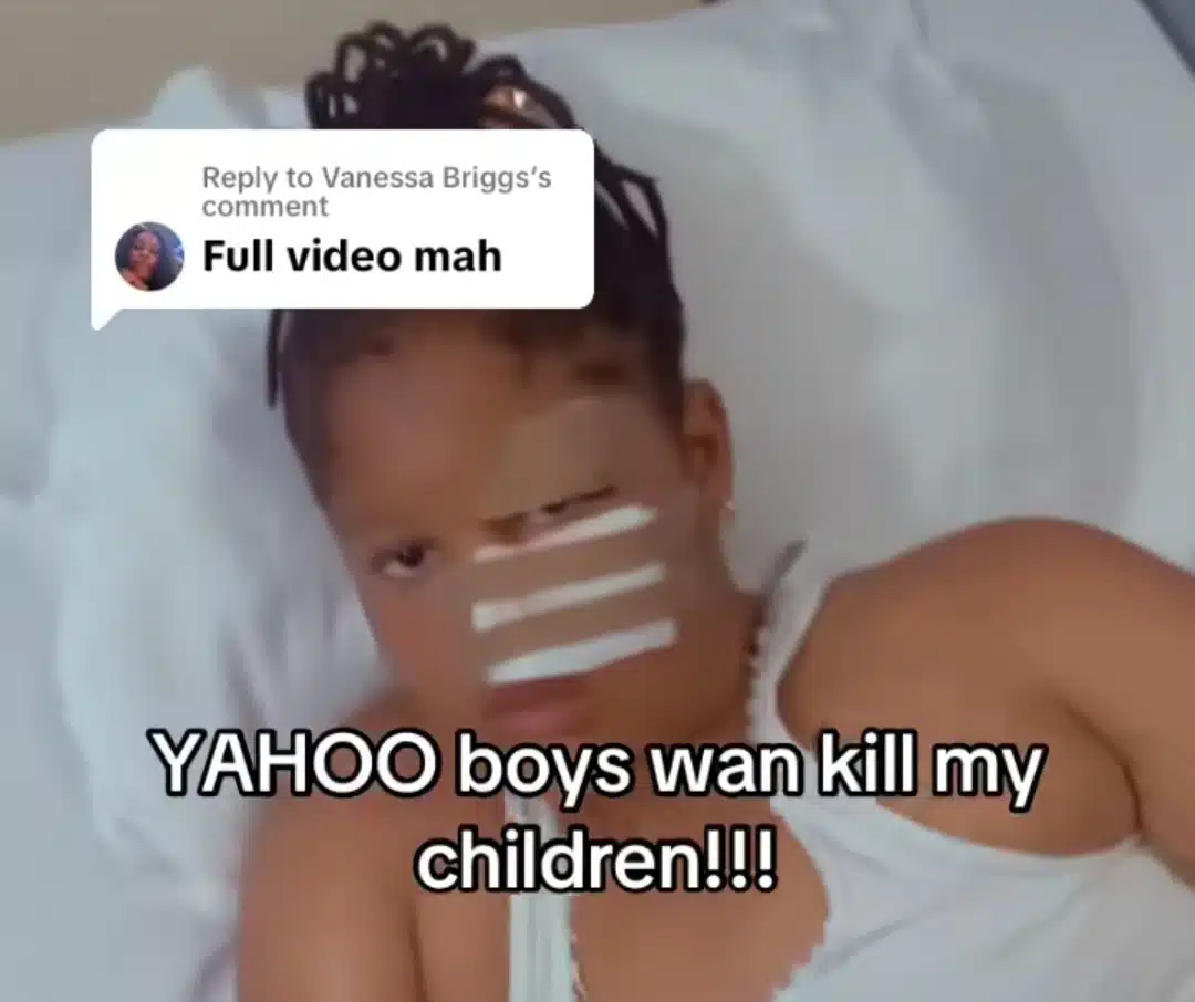 Alleged yahoo boys ram Benz into tricycle, mother laments bitterly online