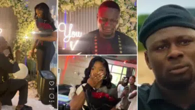 Reaction trails video of Skit maker Kamo in tears as he proposes to girlfriend