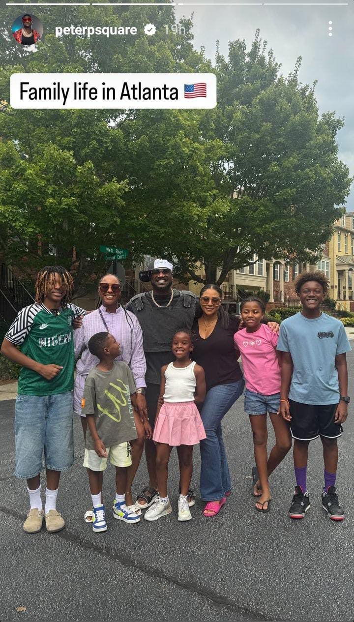 Peter Okoye shares photos of his family with twin brother, Paul's family amid feud