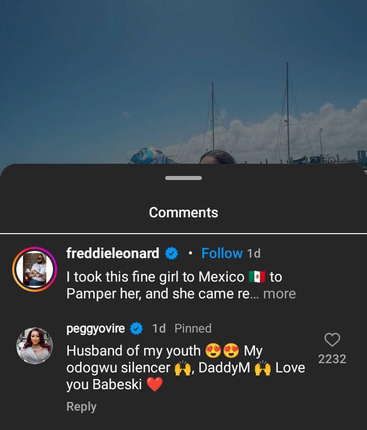 Fredrick Leonard gushes over wife, Peggy Ovire as they vacation in Mexico, she reacts