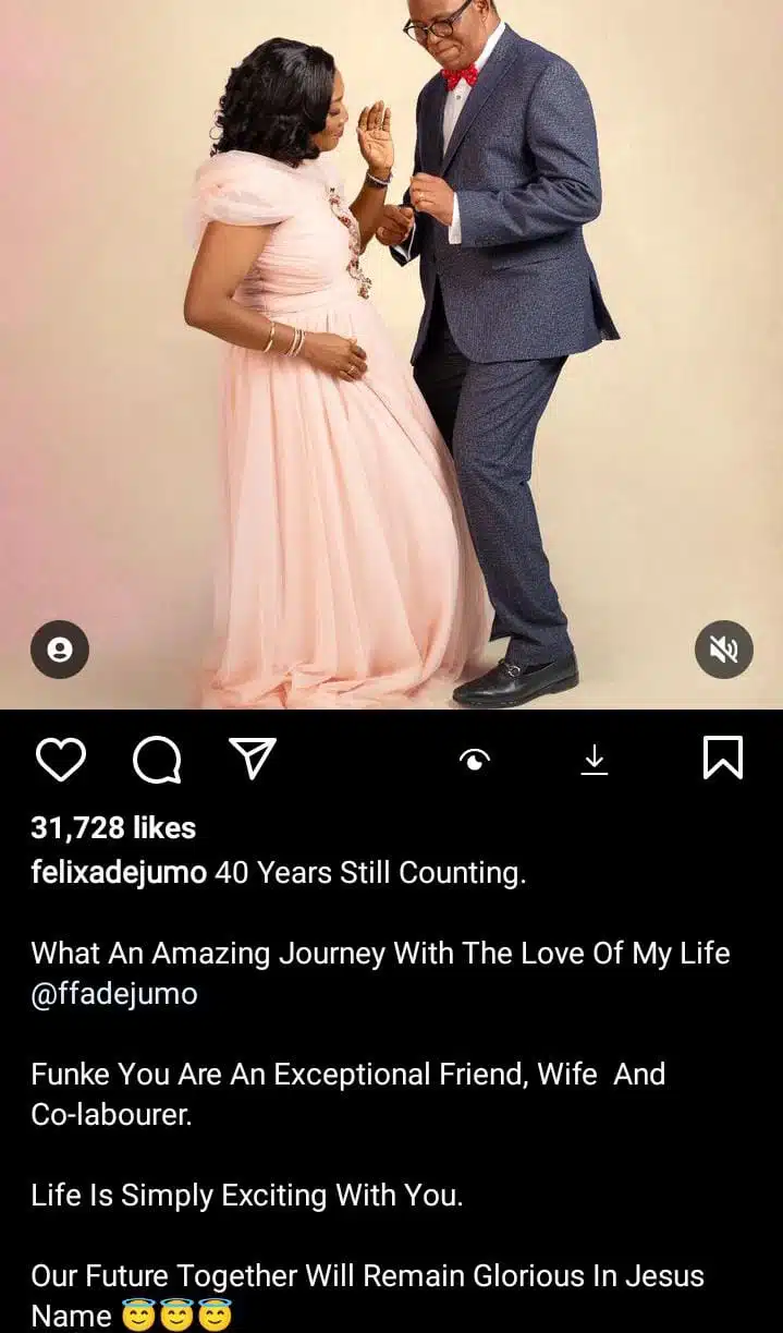 Funke Adejumo and husband celebrates 40th wedding anniversary