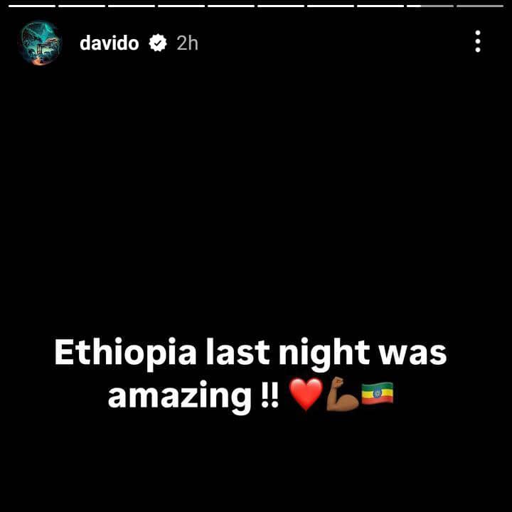 Davido performs in Ethiopia as they usher in New Year