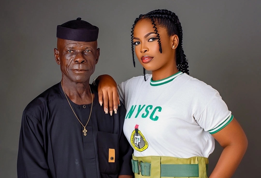 NYSC graduate shares emotional then-and-now photos with father