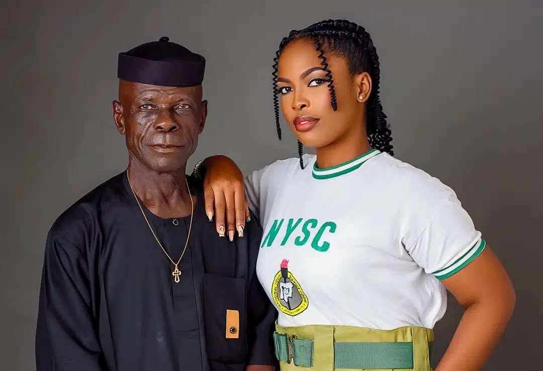 NYSC graduate shares emotional then-and-now photos with father