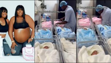 Lady overjoyed as she celebrates her mother who welcomed, sextuplets, a set of 6 babies at once.