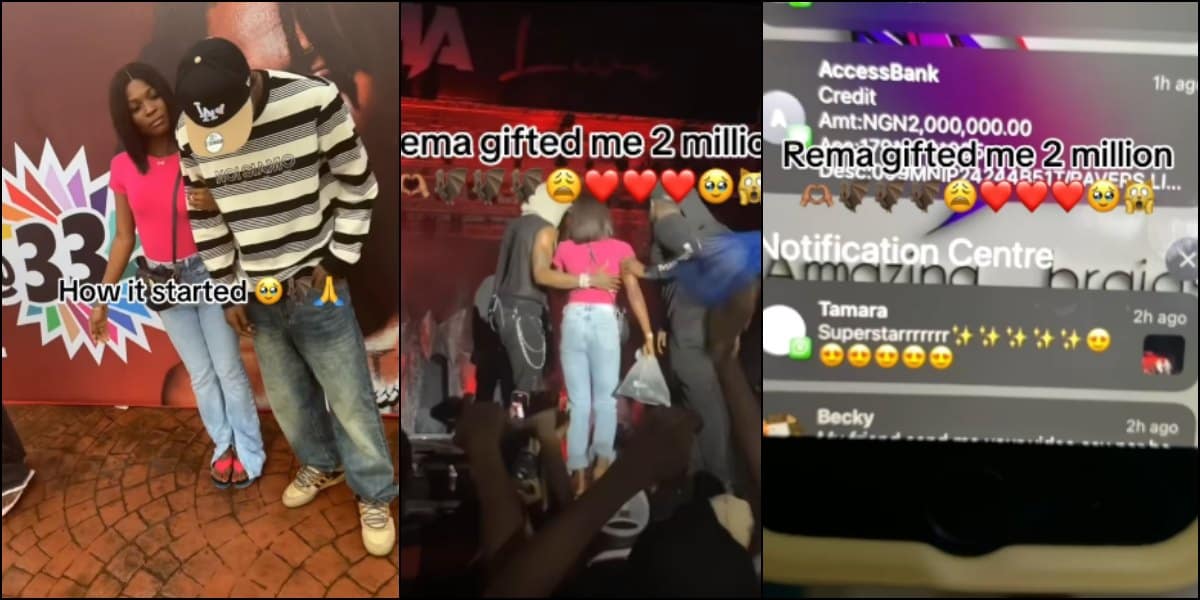 Lady who received N2M at Rema's concert gives full gist, shows off alert