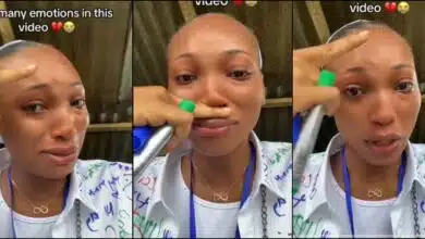 Lady sheds hot tears as she finally signs out of school, video stirs emotions