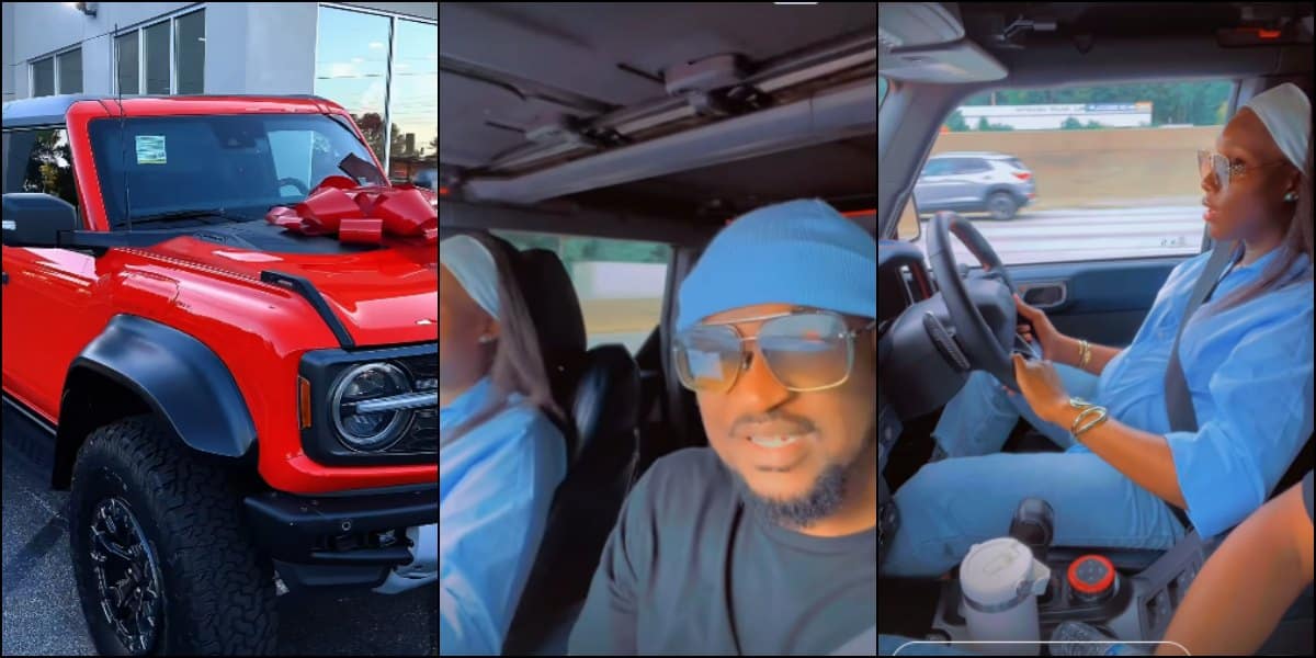 Paul Okoye teases fiancée, Ivy for cruising his new car before him