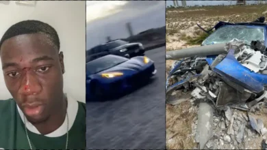 Man crashes N400M sports car in illegal drag race, begs for funds