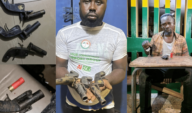 Edo Election: Police arrest two suspected PDP thugs, recover firearms