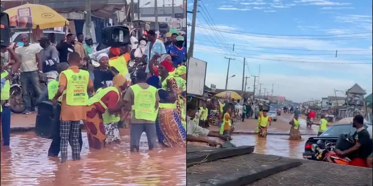 Lord's Chosen members worship in flooded pothole, sparks outrage